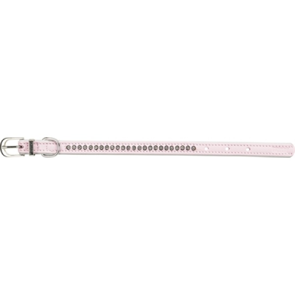 Trixie halsband hond active comfort met strass steentjes leer roze