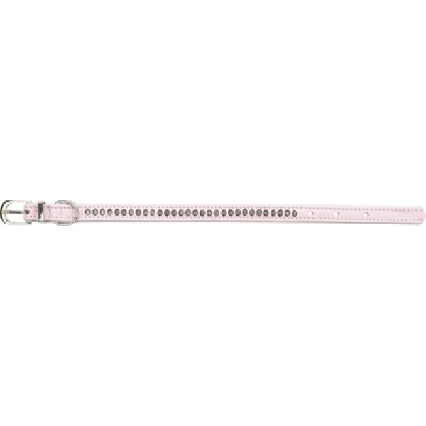 Trixie halsband hond active comfort met strass steentjes leer roze