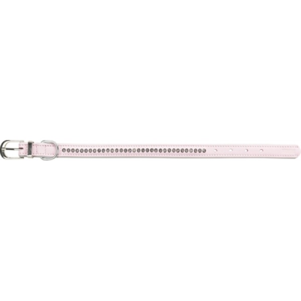 Trixie halsband hond active comfort met strass steentjes leer roze