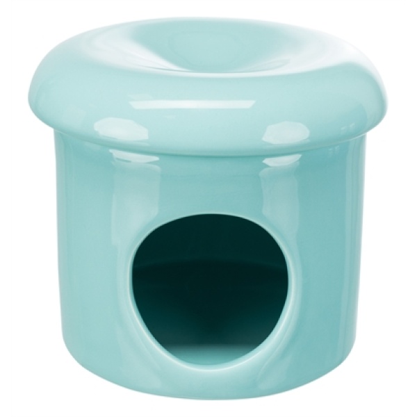 Trixie speelhuis muizen met deksel keramiek turquoise