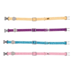 Trixie halsband kat glitter met kunststof sluiting assorti