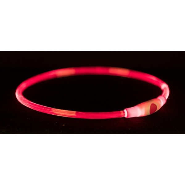 Trixie halsband usb flash light lichtgevend oplaadbaar rood