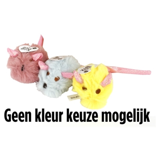 Fofos pluche muis met glitterstaart