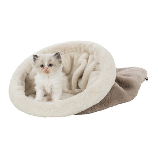 Trixie kattenmand slaapzak amira taupe / creme