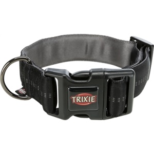 Trixie halsband hond softline elegance extra breed zwart / grijs