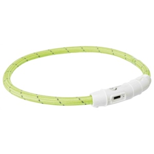 Trixie halsband hond flash lichthalsband usb tpu / nylon groen