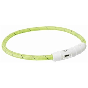 Trixie halsband hond flash lichthalsband usb tpu / nylon groen