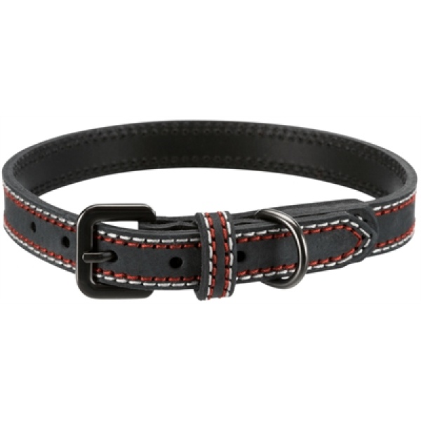 Trixie halsband hond native leer antraciet