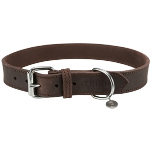 Trixie halsband hond rustic vetleer donkerbruin