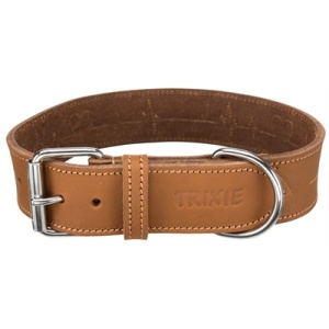 Trixie halsband hond rustic vetleer heartbeat bruin