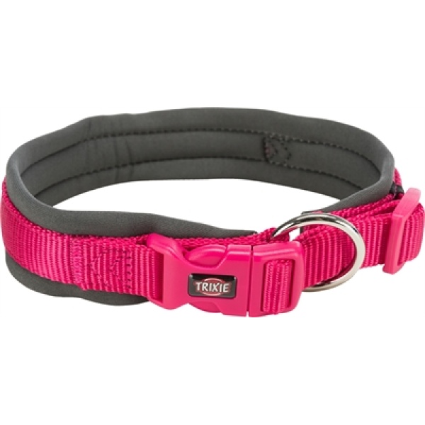 Trixie halsband hond premium neopreen fuchsia / grijs