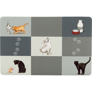 Trixie placemat patchwork cat grijs