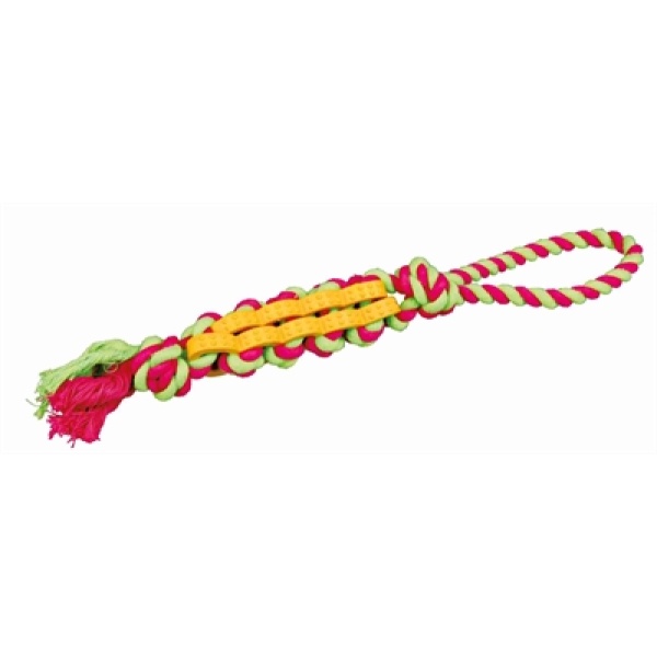 Trixie twisted stick natuurrubber aan touw assorti