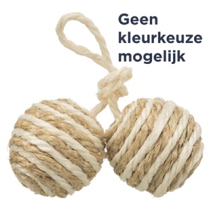 Trixie 2 ballen aan koord sisal assorti