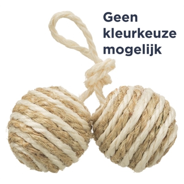 Trixie 2 ballen aan koord sisal assorti