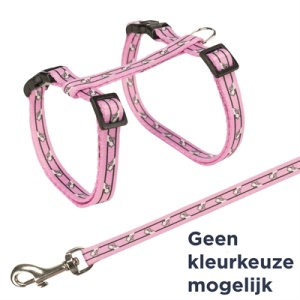 Trixie kattentuig met riem kattenmotief assorti