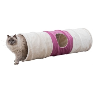 Trixie speeltunnel pluche beige / fuchsia