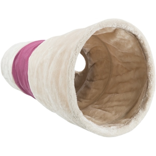 Trixie speeltunnel pluche beige / fuchsia