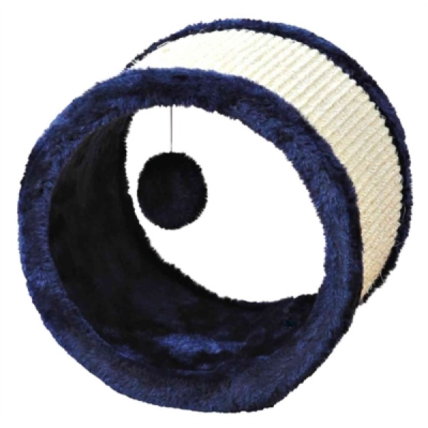 Trixie speelrol sisal / pluche blauw / natuur