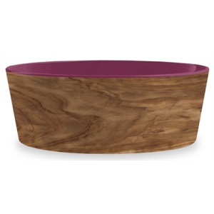 Tarhong voerbak hond olive melamine houtprint / magenta