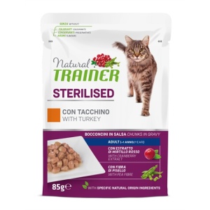 Natural trainer cat sterilised turkey pouch