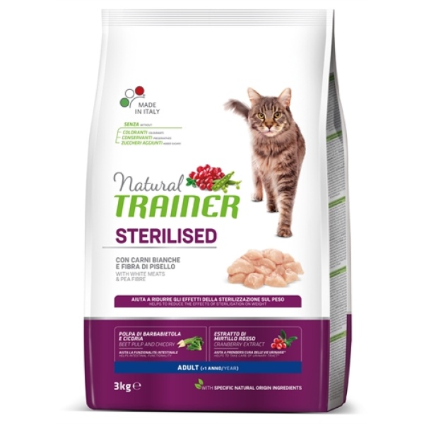 Natural trainer cat sterilised white meat