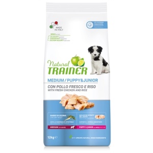 Natural trainer dog puppy / junior medium chicken