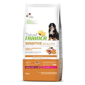 Natural trainer dog puppy / junior medium / maxi sensitive salmon