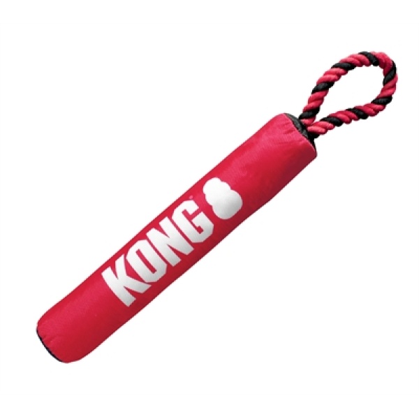 Kong signature stick met touw rood / zwart