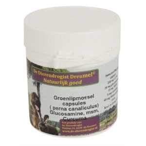 Dierendrogist groenlipmossel met glucosamine / msm / curcuma