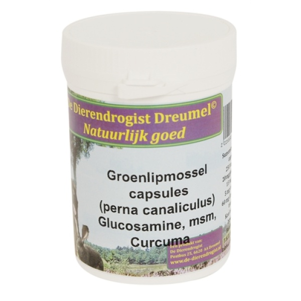 Dierendrogist groenlipmossel met glucosamine / msm / curcuma