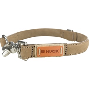 Trixie halsband hond be nordic leer zand beige