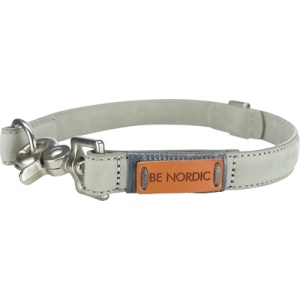 Trixie halsband hond be nordic leer grijs