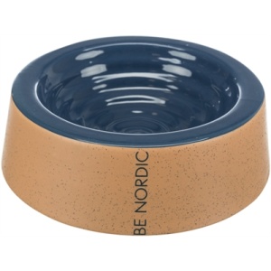 Trixie be nordic voerbak / waterbak keramiek blauw / beige