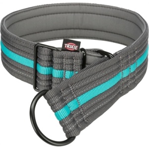 Trixie halsband hond fusion half-slip grafiet grijs / oceaan blauw