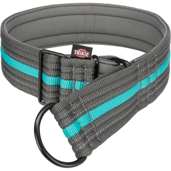 Trixie halsband hond fusion half-slip grafiet grijs / oceaan blauw