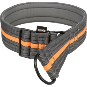 Trixie halsband hond fusion half-slip grafiet grijs / papaya oranje