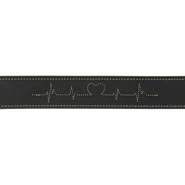 Trixie halsband hond rustic vetleer heartbeat zwart