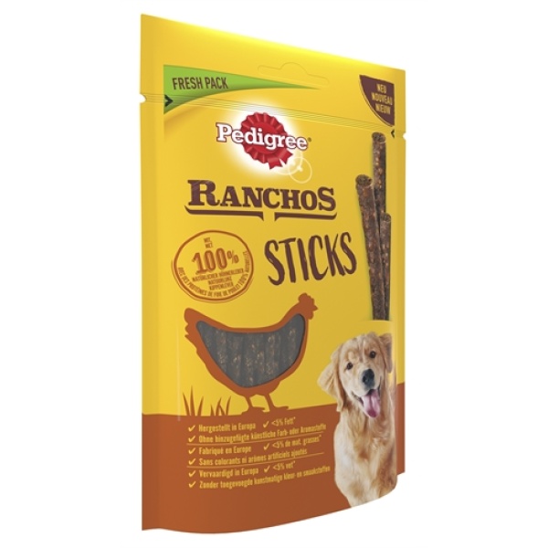 Pedigree ranchos sticks chicken tht 30-4-2022