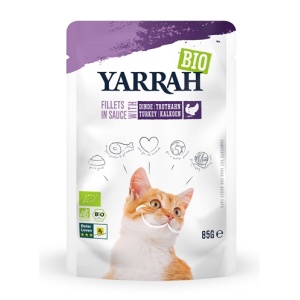 Yarrah cat biologische filets met kalkoen in saus