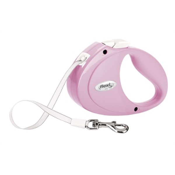 Flexi rollijn puppy tape roze