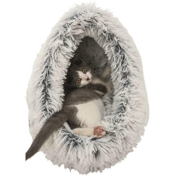 Trixie kattenmand iglo harvey grijs / wit-zwart