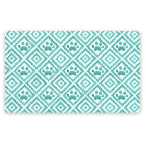 Tarhong placemat paw ikat turquoise blauw