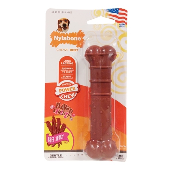 Nylabone textured dura chew beef jerkey voor harde bijters