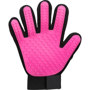 Trixie vachtverzorgingshandschoen mesh-materiaal / tpr roze / zwart