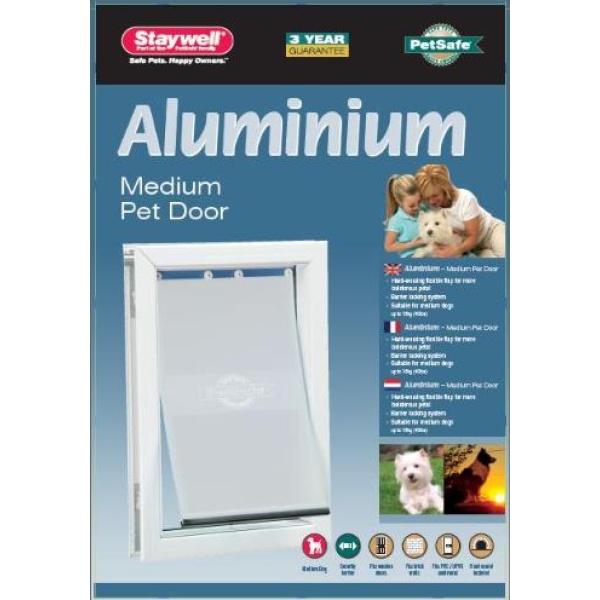 Petsafe hondenluik tot 18 kg aluminium wit