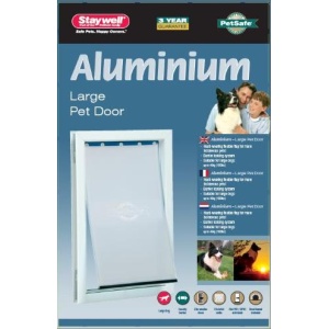 Petsafe hondenluik tot 45 kg aluminium wit