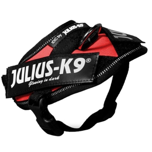 Julius k9 power-harnas/tuig voor labels rood