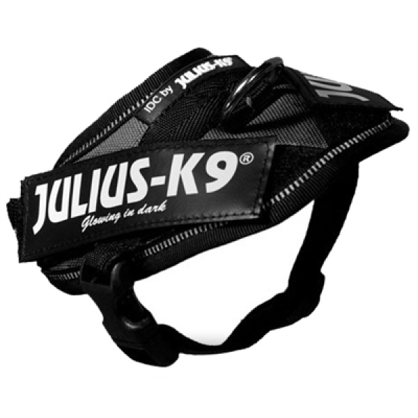 Julius k9 idc power-harnas/tuig voor labels zwart