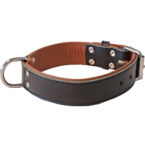 Halsband breed luxe donkerbruin